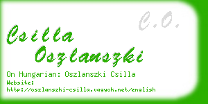 csilla oszlanszki business card